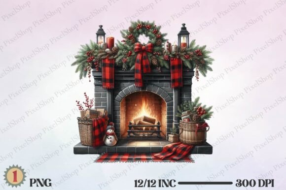 Black Red Plaid Christmas Fireplace Review