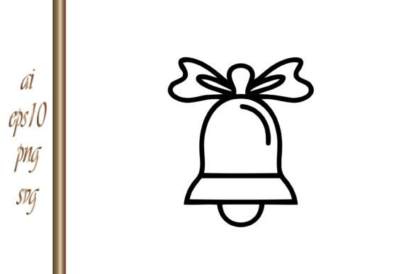 Christmas Bell Stencil Xmas Vector for Modern Illustrations
