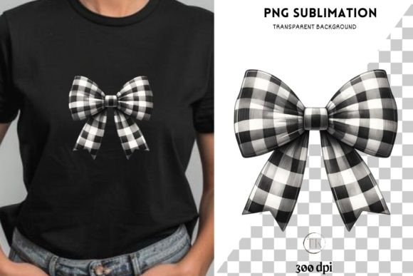 Christmas Buffalo Plaid Bow Digital for Illustrations