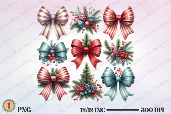 Christmas Coquette Bow - Christmas Tree Illustrations Review