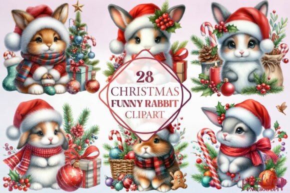 Christmas Funny Rabbit Clipart Review