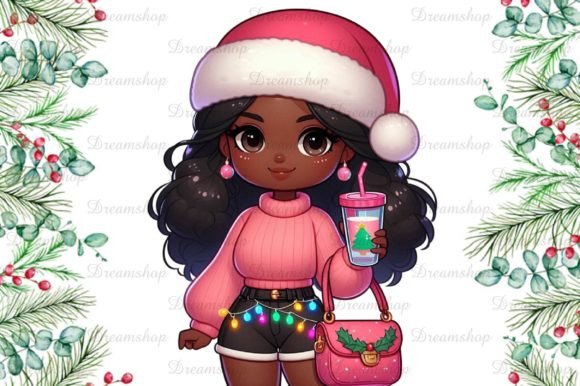 Christmas Girl PNG Fashion Clipart for Seasonal Illustrations