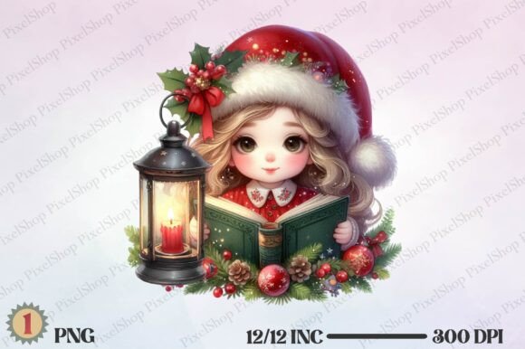 Christmas Girl with Book: A Designer's Review of Festive Illustrations