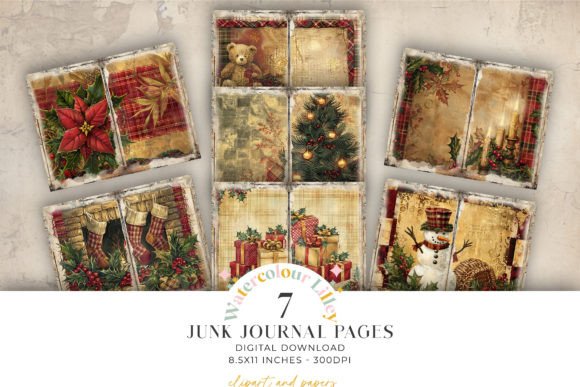 Christmas Junk Journal Paper: Festive Illustrations for Local Brands