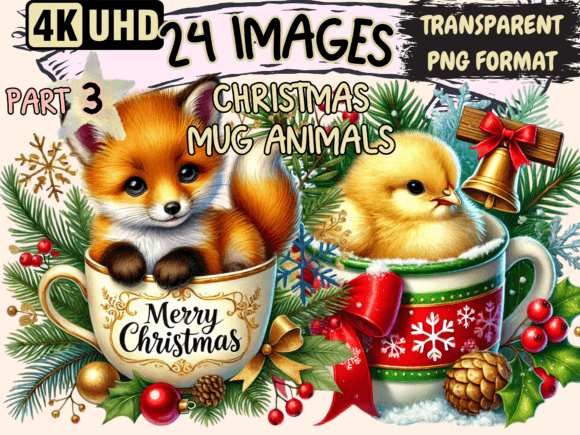 Christmas Mug Animals Clipart P3 Review: Warm Illustrations for Holiday Branding