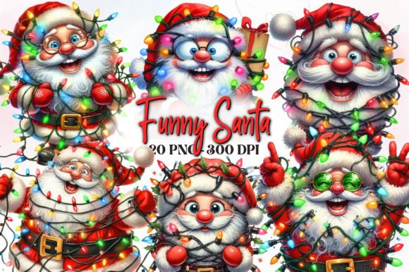 Funny Santa Claus Christmas Clipart for Brand Illustrations
