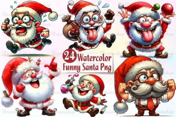 Funny Santa Claus Christmas Sublimation Illustrations