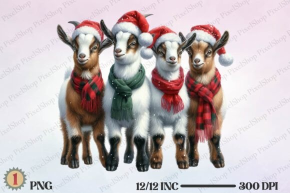 Watercolor Christmas Goats PNG: A Review for Illustrations