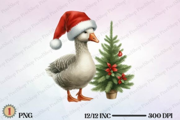 Watercolor Christmas Goose Review for Branding and Illustrations