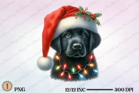 Watercolor Merry Christmas Black Dog: A Seller's Review of Illustrations