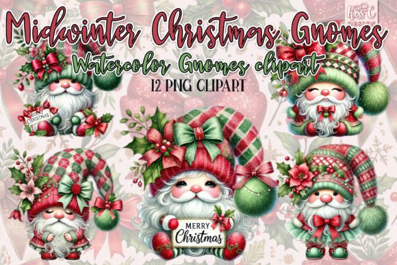 Watercolor Midwinter Christmas Gnomes: A Review for Digital Sellers